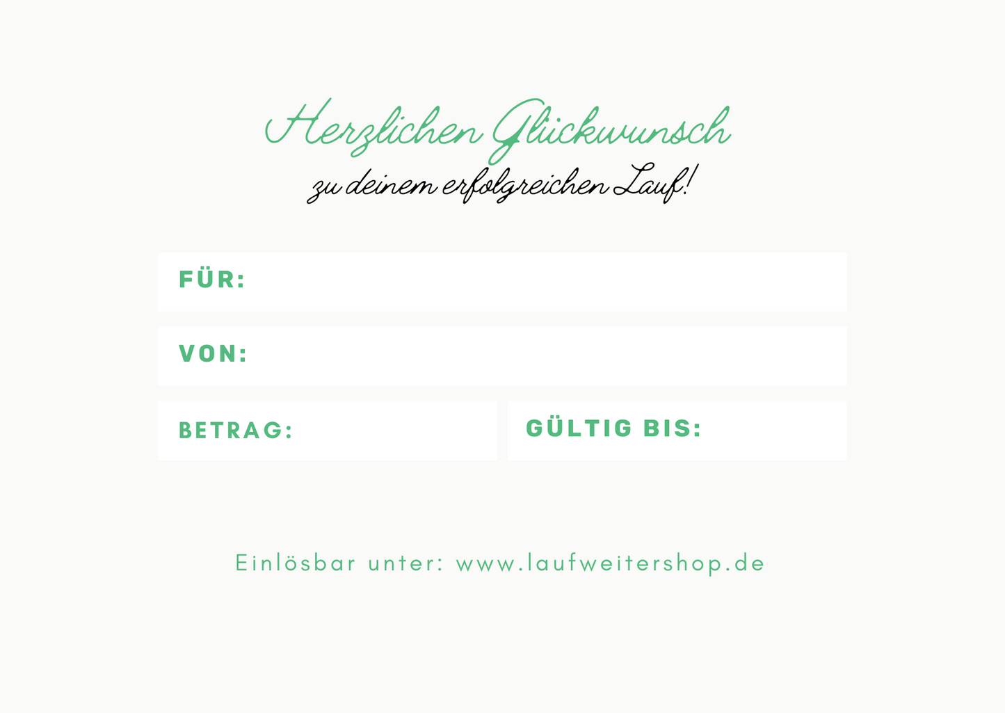 Lauf Weiter Shop Gutschein