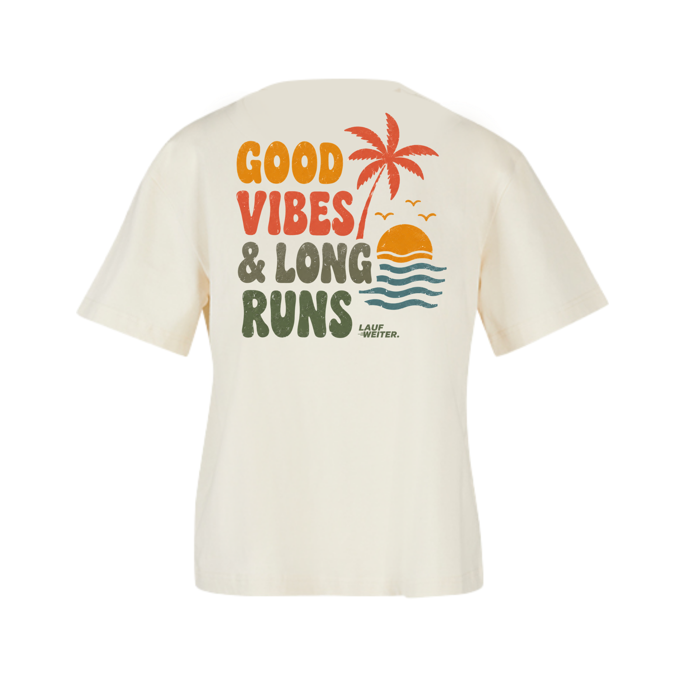 Baumwollshirt Damen "Good Vibes & Long Runs"