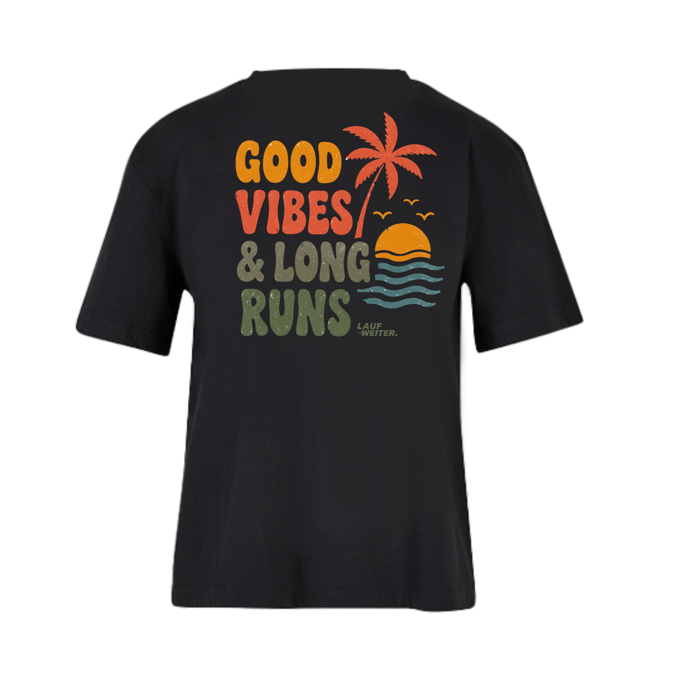 Baumwollshirt Damen "Good Vibes & Long Runs"