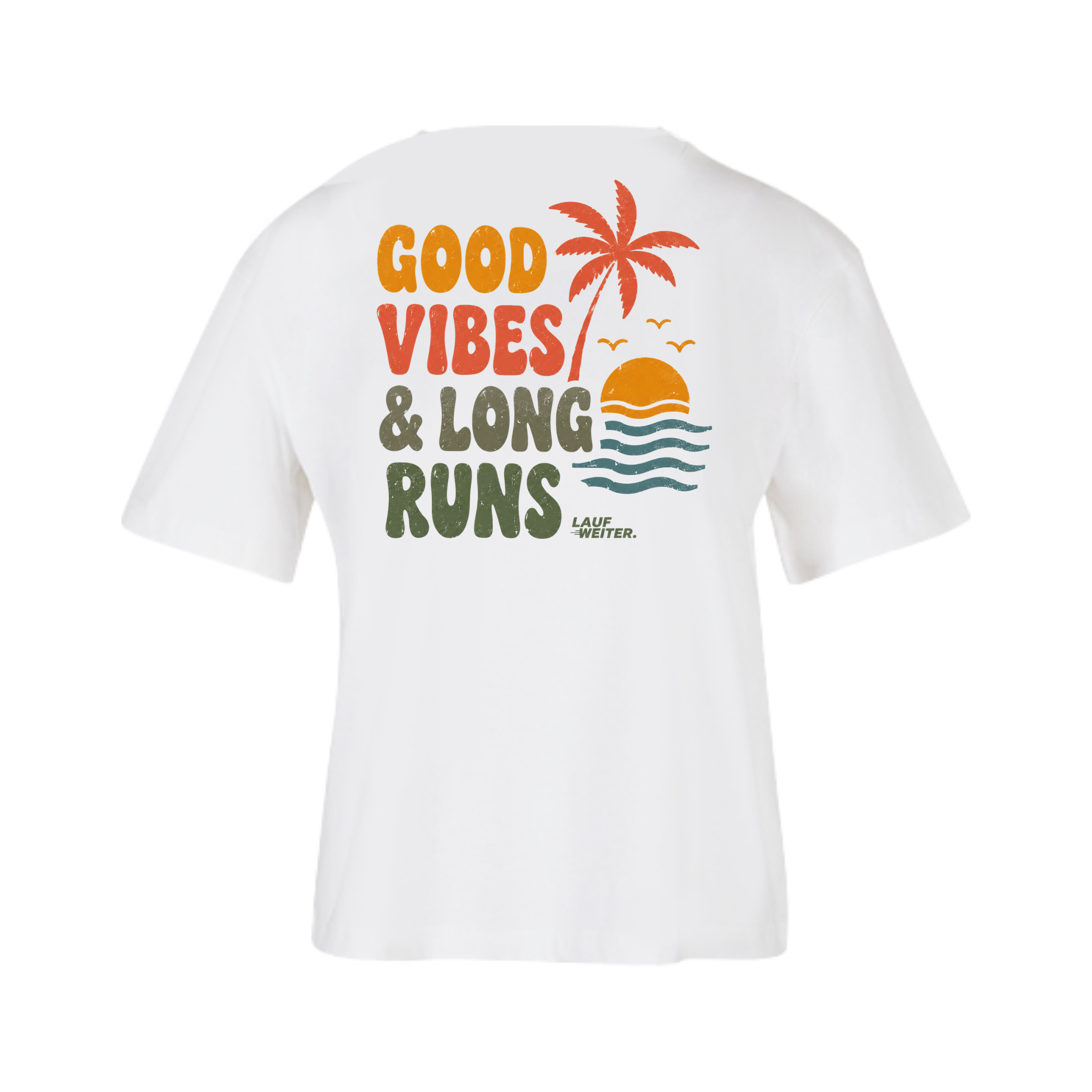 Baumwollshirt Damen "Good Vibes & Long Runs"
