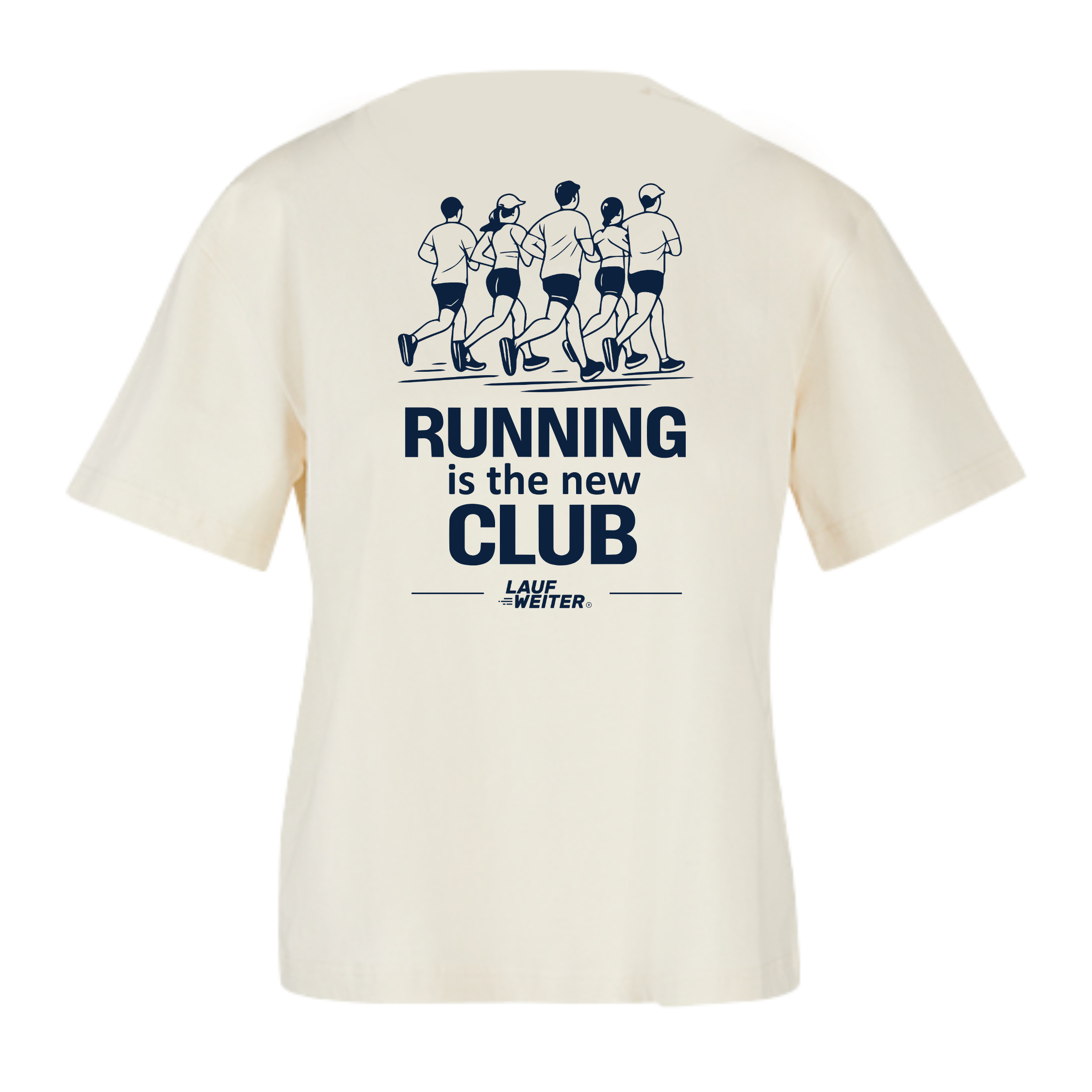 Baumwollshirt Damen "Running is a new Club"