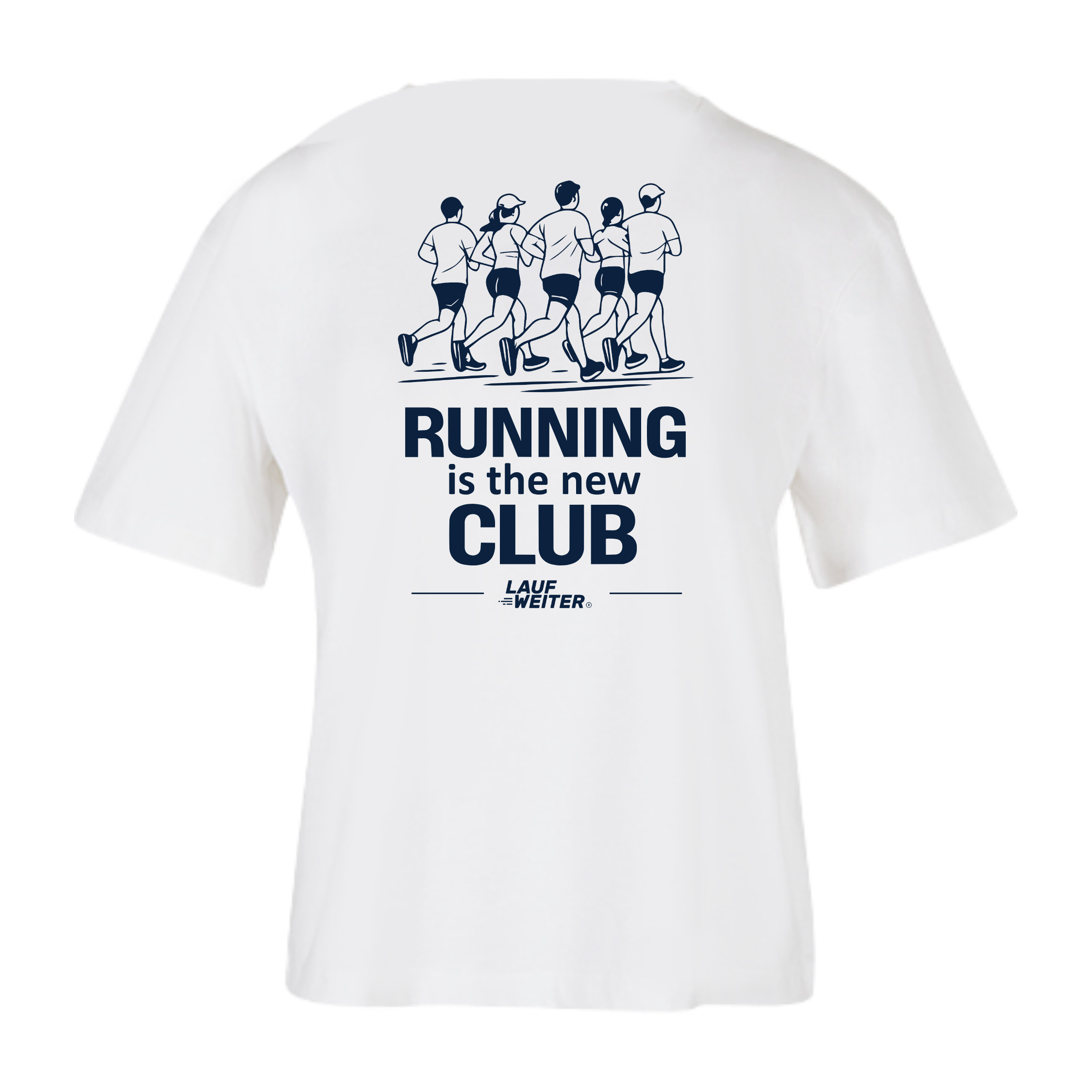 Baumwollshirt Damen "Running is a new Club"