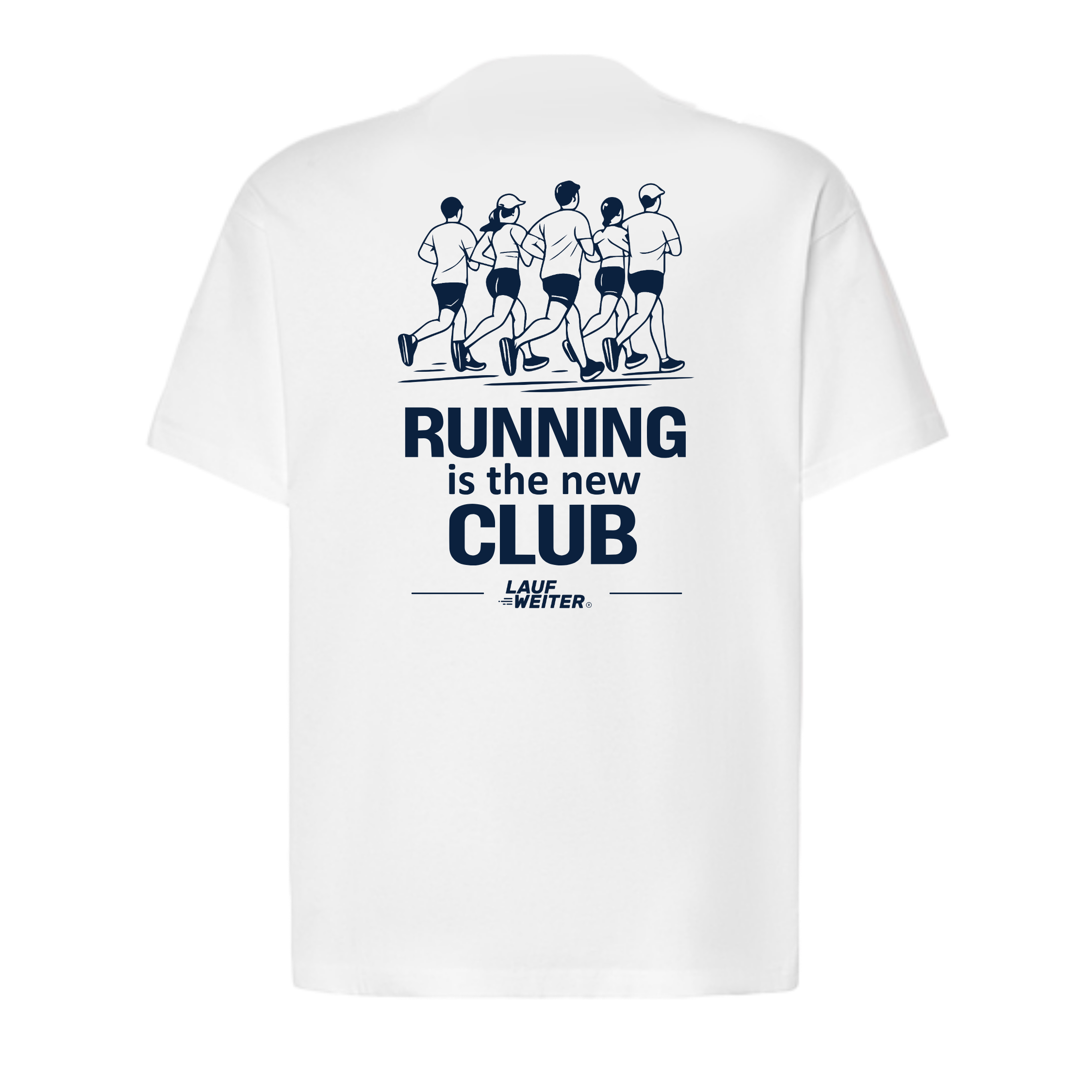 Baumwollshirt "Running is a new Club"