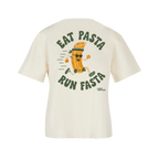 Baumwollshirt Damen "Eat Pasta Run Fasta"
