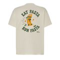 Baumwollshirt "Eat Pasta Run Fasta"