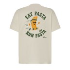 Baumwollshirt "Eat Pasta Run Fasta"