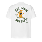 Baumwollshirt "Eat Pasta Run Fasta"