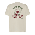 Baumwollshirt "Run now Wine later"