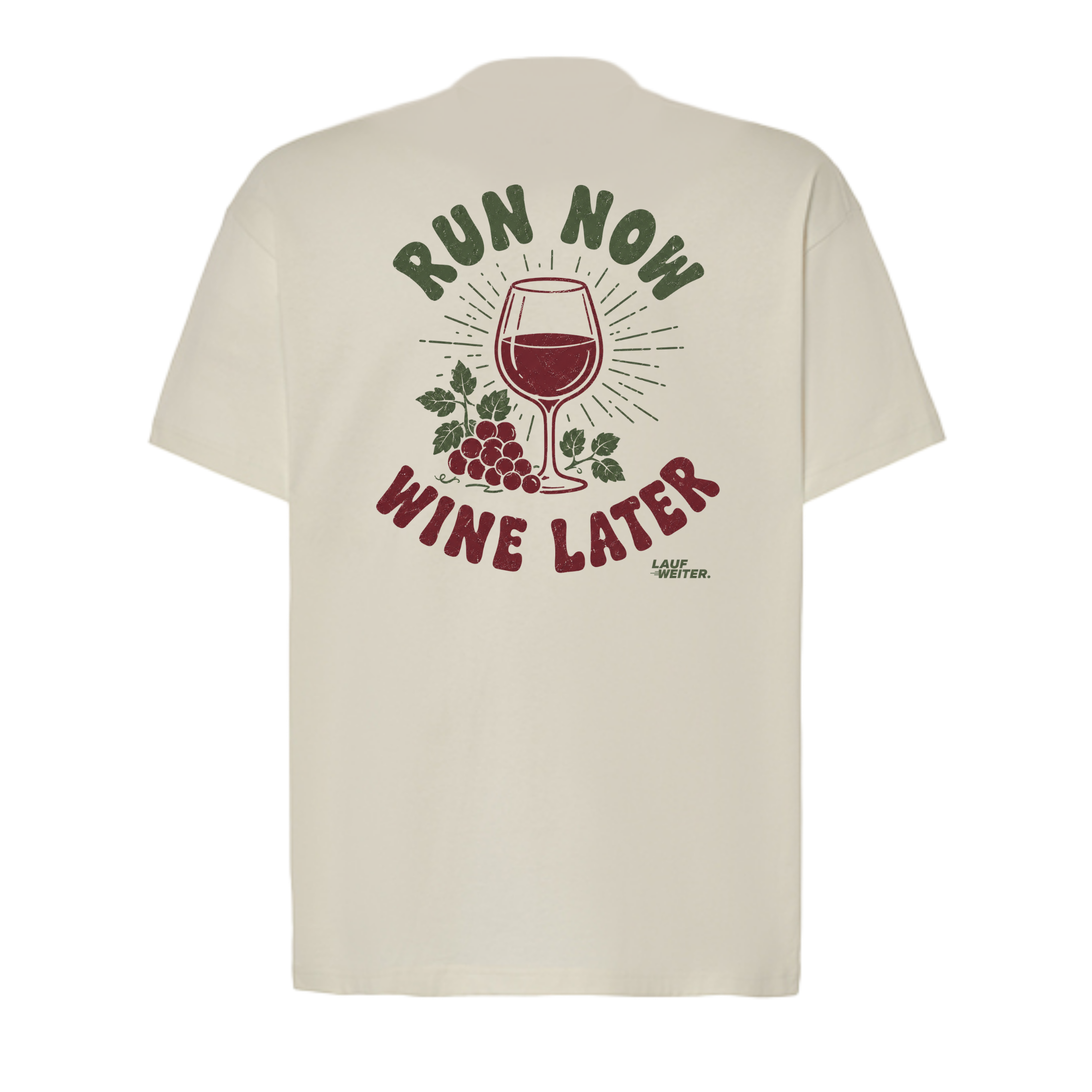 Baumwollshirt "Run now Wine later"