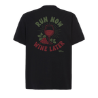 Baumwollshirt "Run now Wine later"