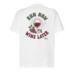 Baumwollshirt "Run now Wine later"