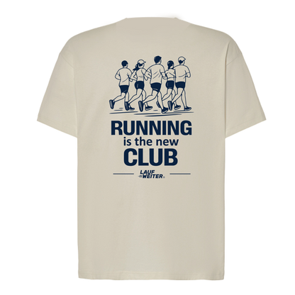Baumwollshirt "Running is a new Club"
